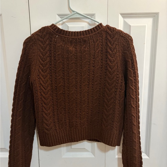 American Eagle Brown Cable Knit Sweater - Picture 2 of 2